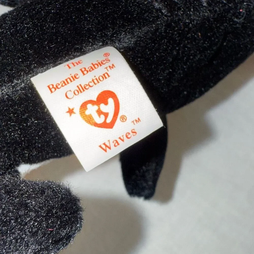 Vintage Ty Beanie Babies Aquatic Trio – Goldie 1993, Crunch 1996 &‎ Waves 1996 –